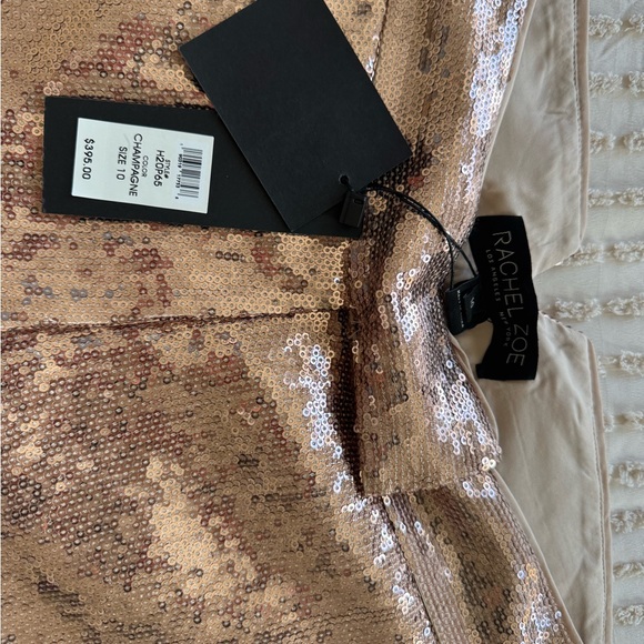 Rachel Zoe Sequin Glitter Lined Pants- Champagne color. Size M 8-10 fits long - Picture 5 of 5